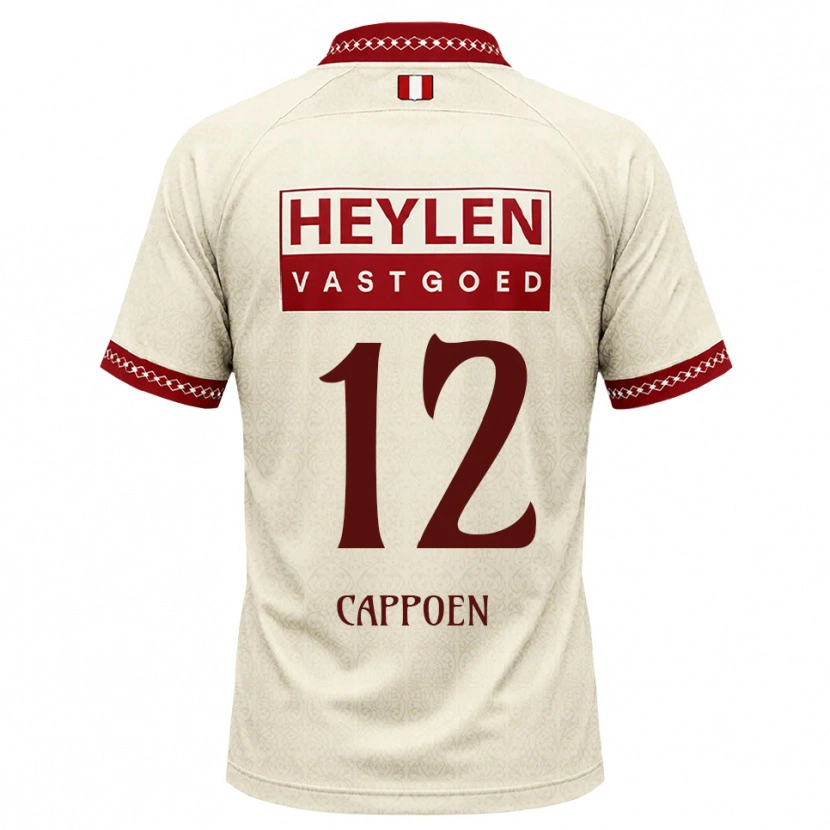 Danxen Criança Camisola Logan Cappoen #12 Beige Vermelho Alternativa 2026/27 Camisa