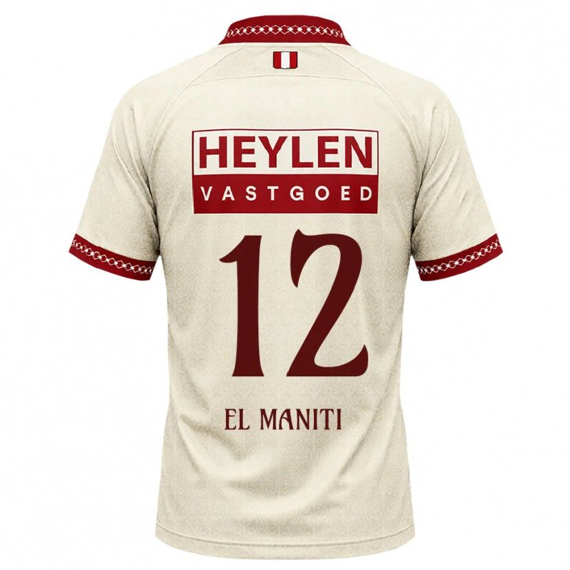 Danxen Criança Camisola Naoufal El Maniti #12 Beige Vermelho Alternativa 2026/27 Camisa