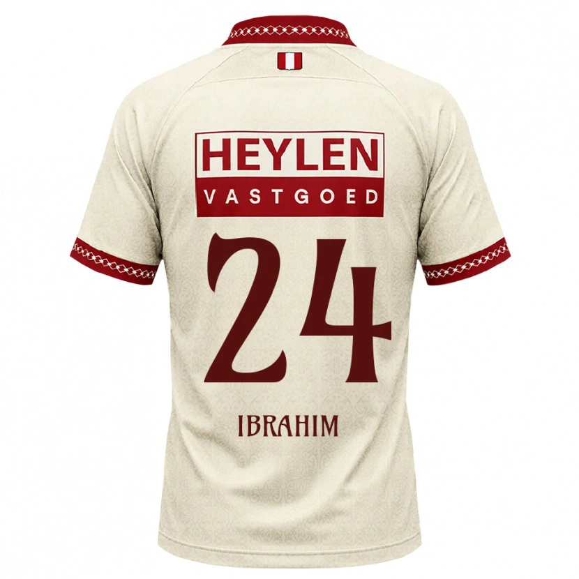 Danxen Criança Camisola Aaron Ibrahim #24 Beige Vermelho Alternativa 2026/27 Camisa