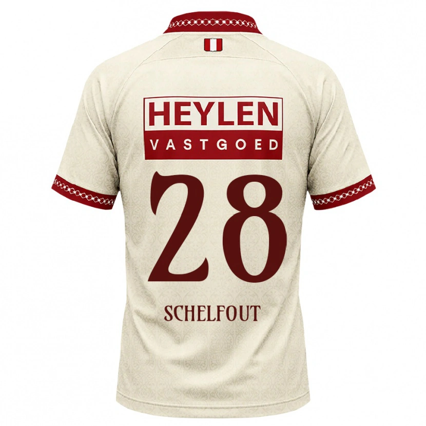 Danxen Criança Camisola Luca Schelfhout #28 Beige Vermelho Alternativa 2026/27 Camisa