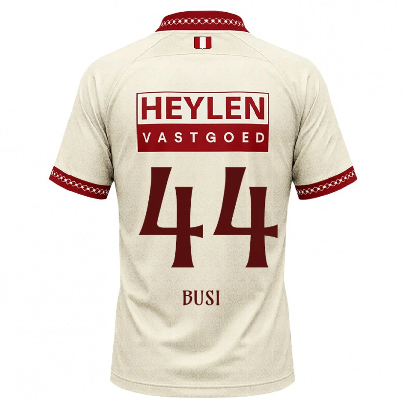 Danxen Criança Camisola Maxime Busi #44 Beige Vermelho Alternativa 2026/27 Camisa