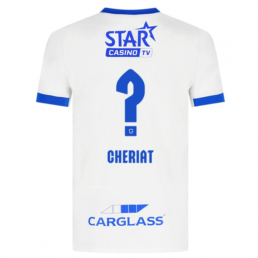 Danxen Criança Camisola Rayan Cheriat #0 Branco Azul Alternativa 2026/27 Camisa
