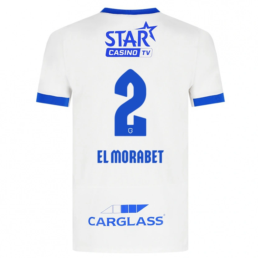 Danxen Criança Camisola Sami El Morabet #2 Branco Azul Alternativa 2026/27 Camisa