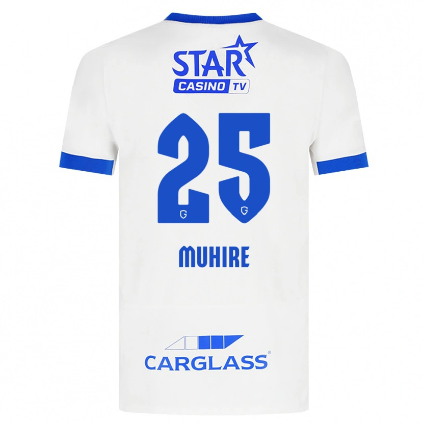 Danxen Criança Camisola Ian-Confiance Muhire #25 Branco Azul Alternativa 2026/27 Camisa