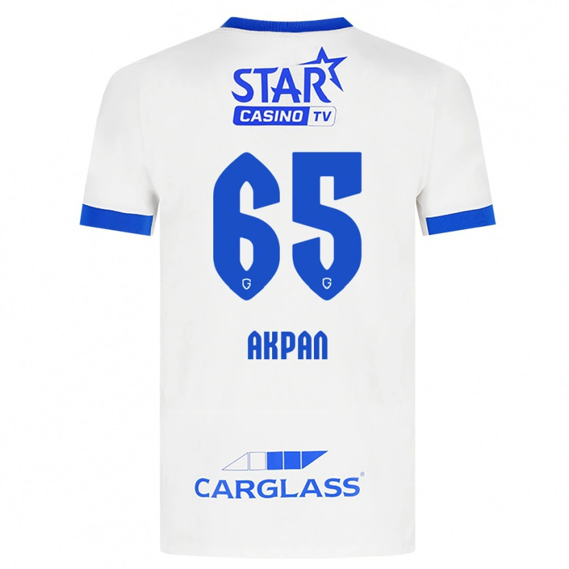 Danxen Criança Camisola Christian Akpan #65 Branco Azul Alternativa 2026/27 Camisa