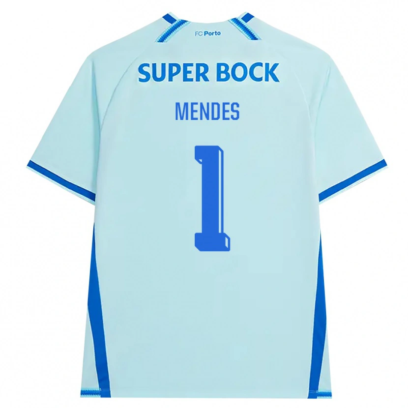 Danxen Criança Camisola Francisco Mendes #1 Lightcyan Azul Terceiro 2026/27 Camisa
