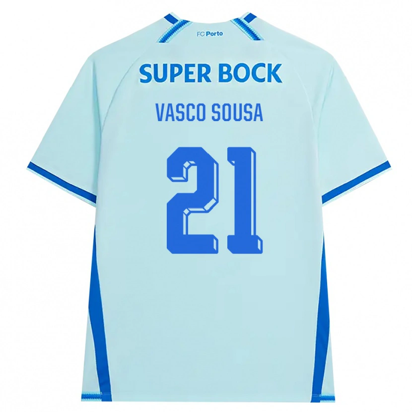 Danxen Criança Camisola Vasco Sousa #21 Lightcyan Azul Terceiro 2026/27 Camisa