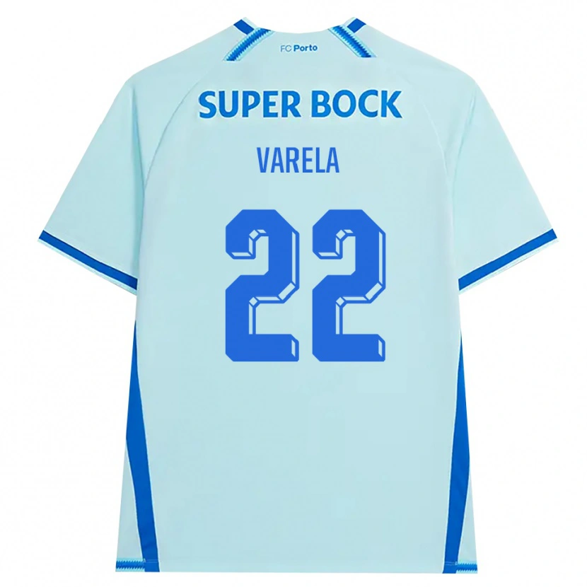 Danxen Criança Camisola Alan Varela #22 Lightcyan Azul Terceiro 2026/27 Camisa