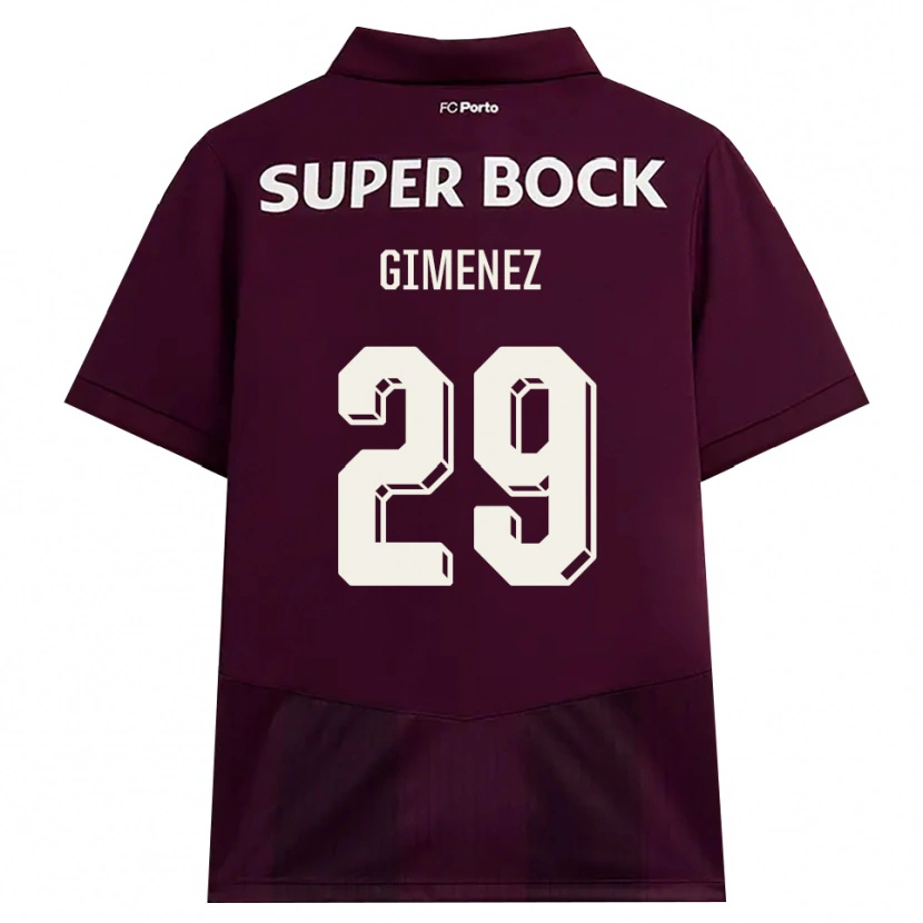 Danxen Criança Camisola Santiago Gimenez #29 Borgonha Branco Alternativa 2026/27 Camisa