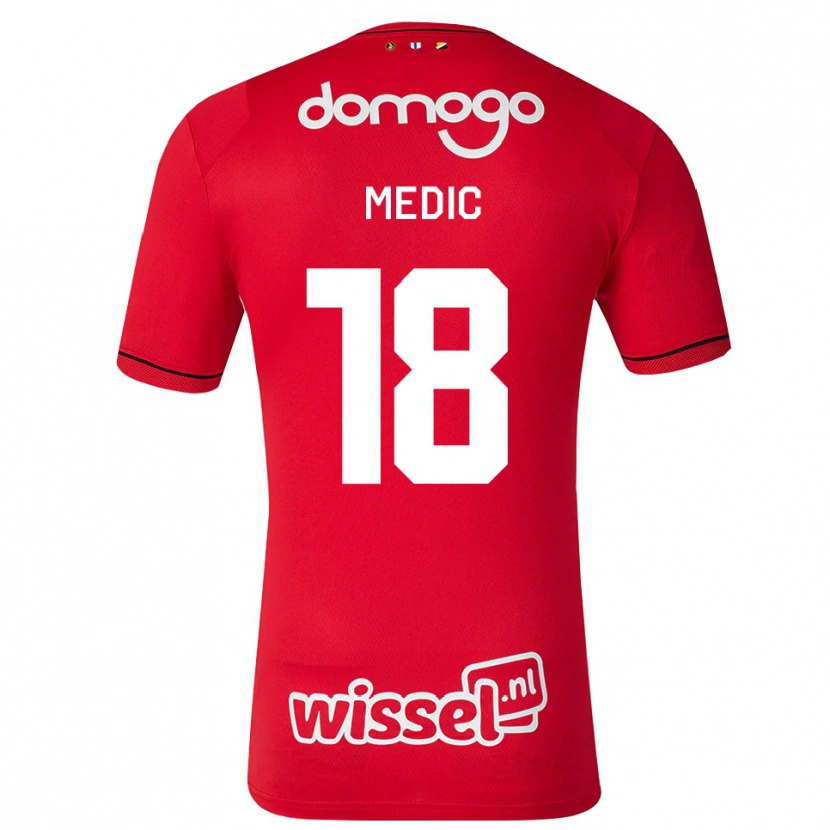 Danxen Criança Camisola Jakov Medic #18 Vermelho Branco Preto Principal 2026/27 Camisa