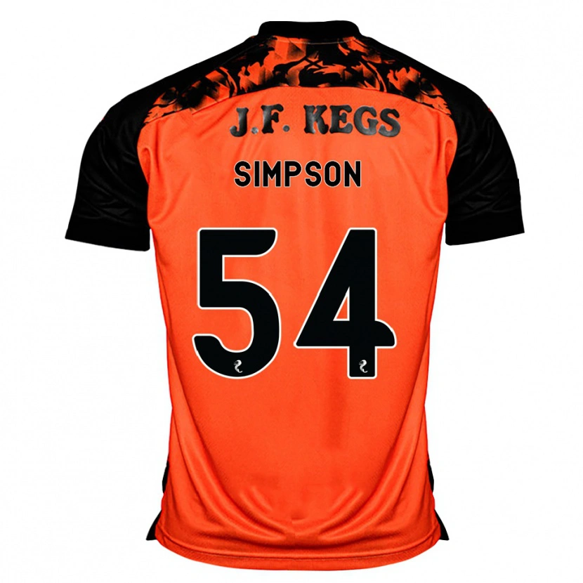 Danxen Homem Camisola Finlay Simpson #54 Laranja Preto Branco Principal 2026/27 Camisa