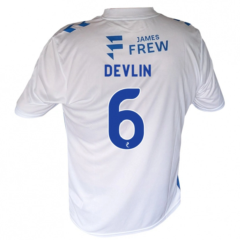 Danxen Homem Camisola Daniel Devlin #6 Azul Real Branco Principal 2026/27 Camisa