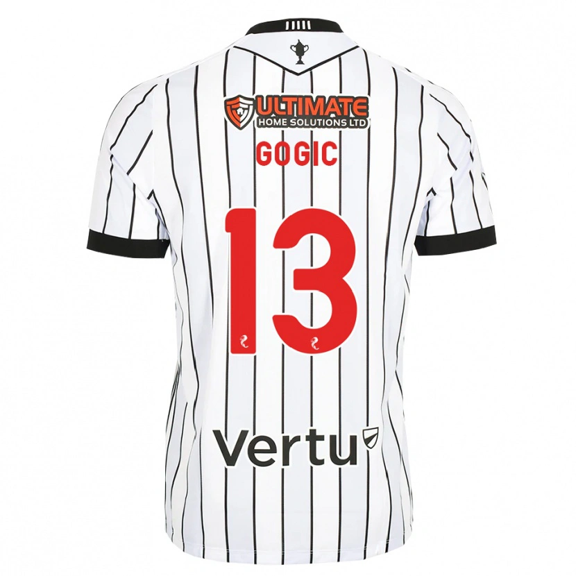 Danxen Homem Camisola Alex Gogic #13 Branco Preto Vermelho Principal 2026/27 Camisa