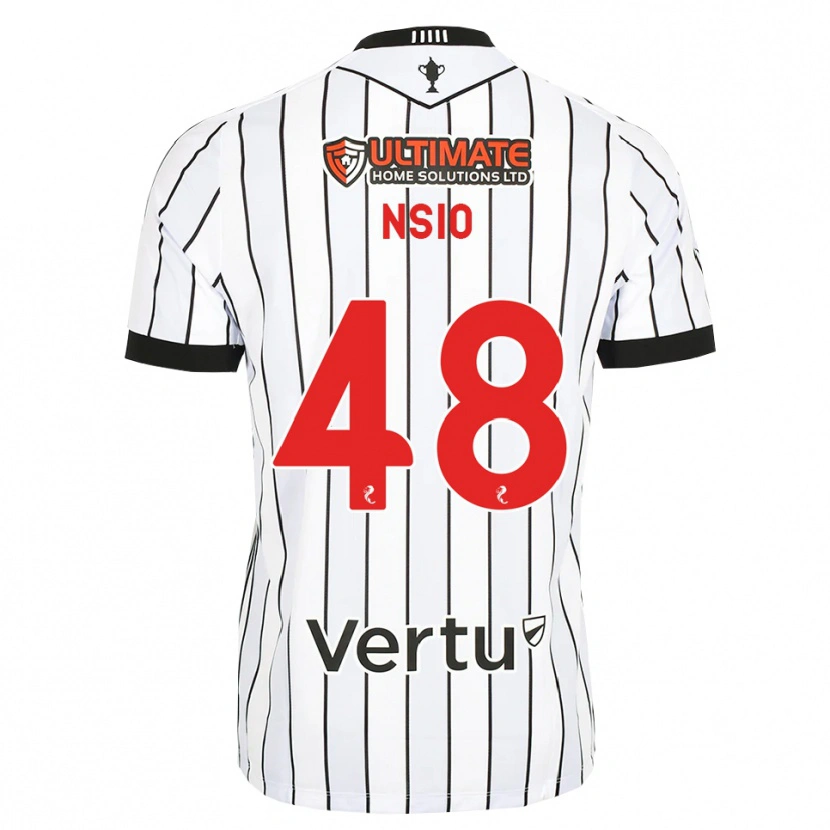Danxen Homem Camisola Paul Nsio #48 Branco Preto Vermelho Principal 2026/27 Camisa