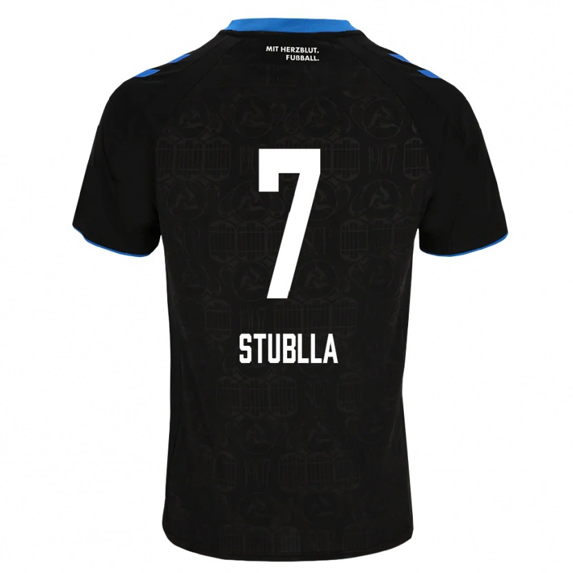 Danxen Homem Camisola Shkrep Stublla #7 Preto Branco Vermelho Principal 2026/27 Camisa