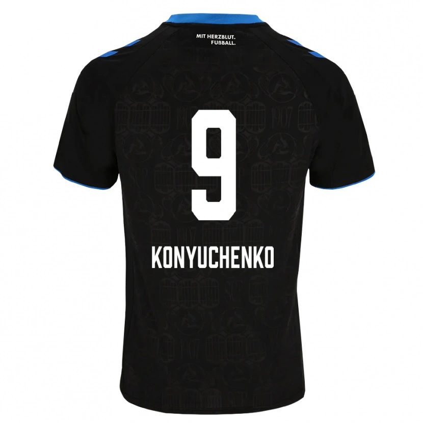 Danxen Homem Camisola Yehor Konyuchenko #9 Preto Branco Vermelho Principal 2026/27 Camisa