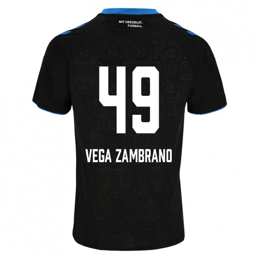 Danxen Homem Camisola Joel Vega Zambrano #49 Preto Branco Vermelho Principal 2026/27 Camisa