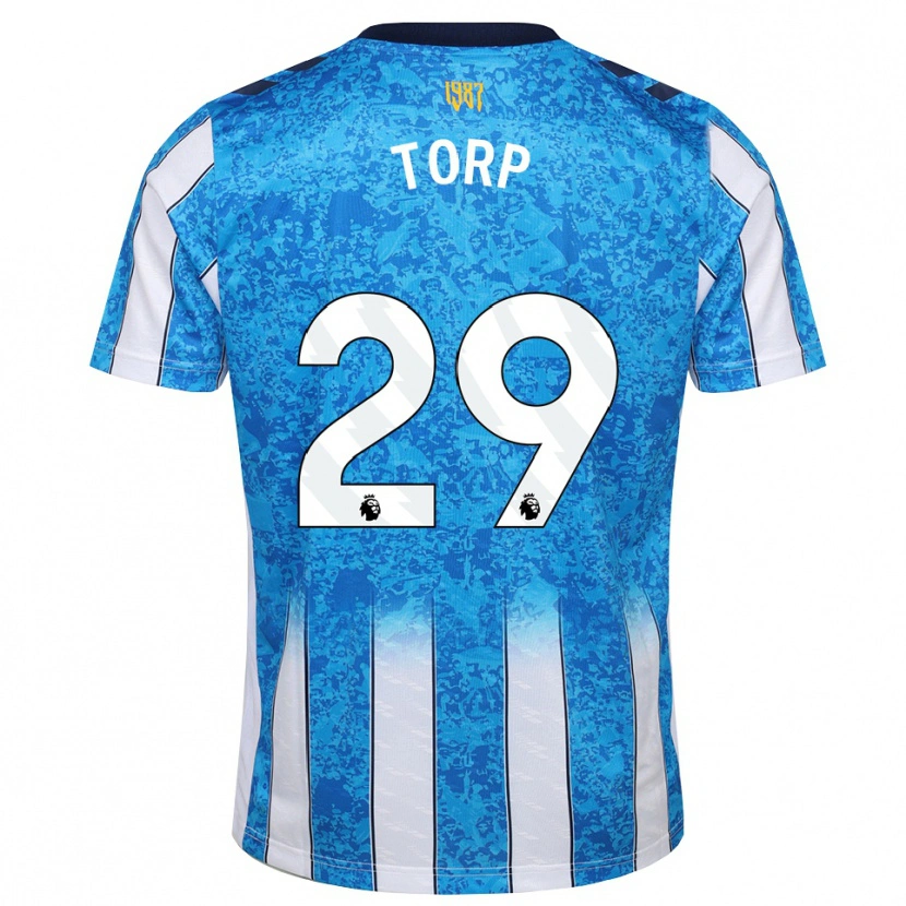 Danxen Homem Camisola Victor Torp #29 Branco Azul Laranja Principal 2026/27 Camisa