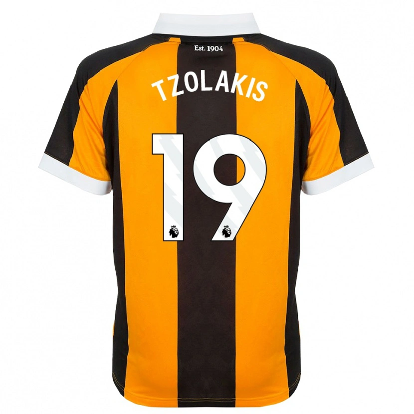 Danxen Homem Camisola Konstantinos Tzolakis #19 Laranja Preto Branco Principal 2026/27 Camisa