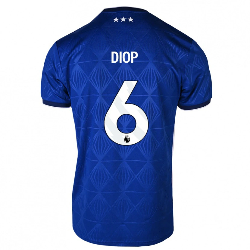 Danxen Homem Camisola Issa Diop #6 Azul Médio Branco Vermelho Principal 2026/27 Camisa