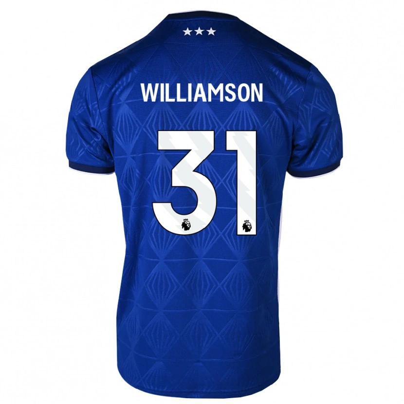 Danxen Homem Camisola Woody Williamson #31 Azul Médio Branco Vermelho Principal 2026/27 Camisa