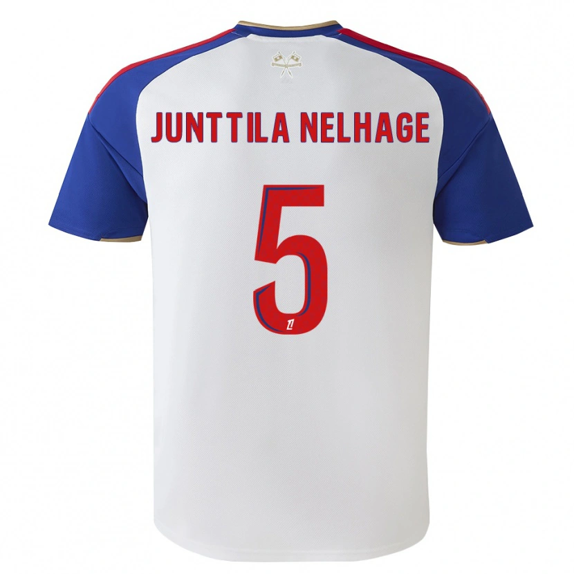 Danxen Homem Camisola Elma Junttila Nelhage #5 Azul Real Vermelho Branco Principal 2026/27 Camisa