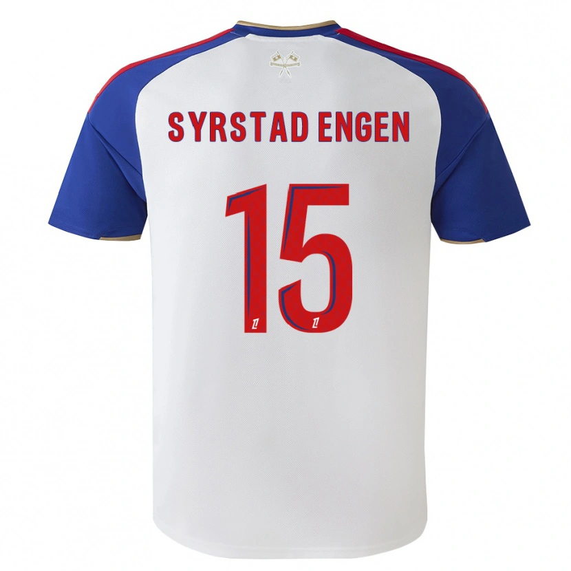 Danxen Homem Camisola Ingrid Syrstad Engen #15 Azul Real Vermelho Branco Principal 2026/27 Camisa