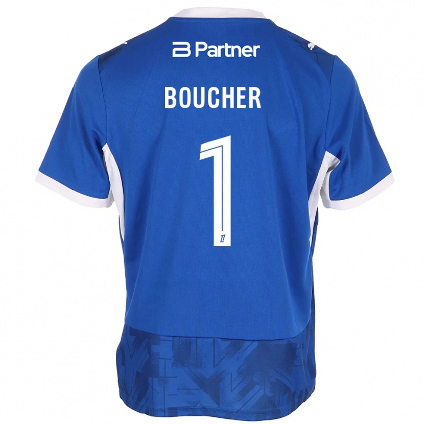 Danxen Homem Camisola Zacharie Boucher #1 Azul Médio Branco Principal 2026/27 Camisa