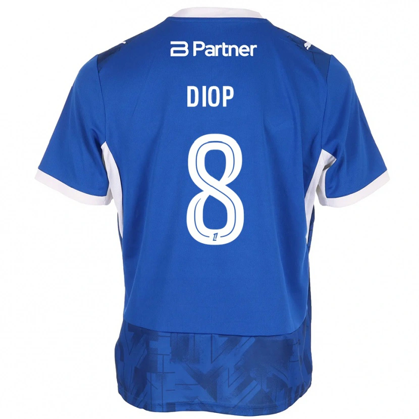 Danxen Homem Camisola Mouhamed Diop #8 Azul Médio Branco Principal 2026/27 Camisa