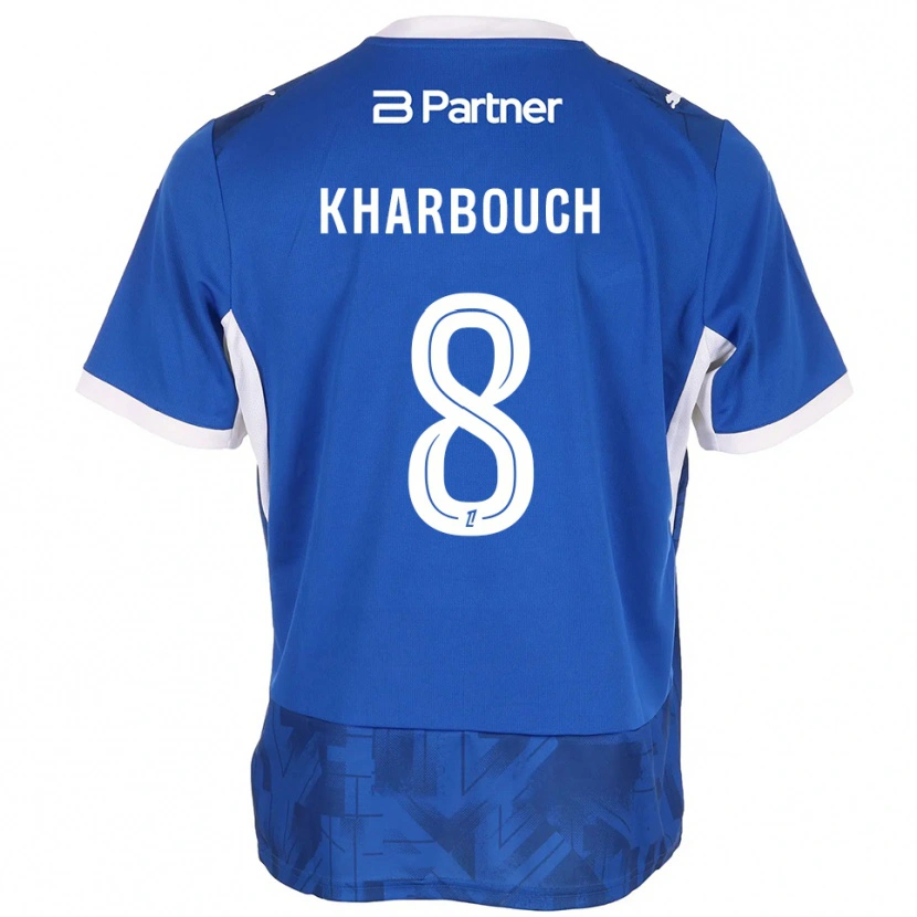Danxen Homem Camisola Yanis Kharbouch #8 Azul Médio Branco Principal 2026/27 Camisa