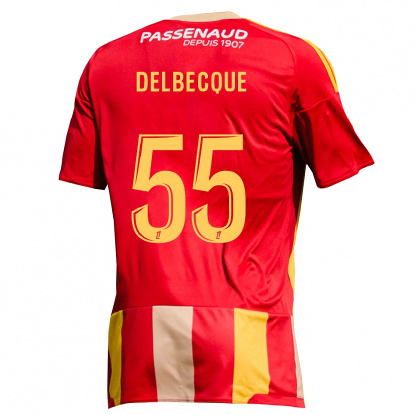 Danxen Homem Camisola Augustin Delbecque #55 Amarelo Vermelho Verde Principal 2026/27 Camisa
