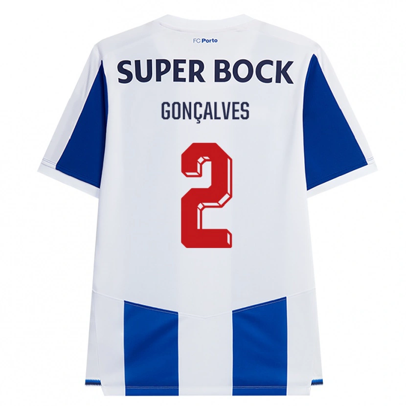 Danxen Homem Camisola Ema Gonçalves #2 Azul Branco Vermelho Principal 2026/27 Camisa