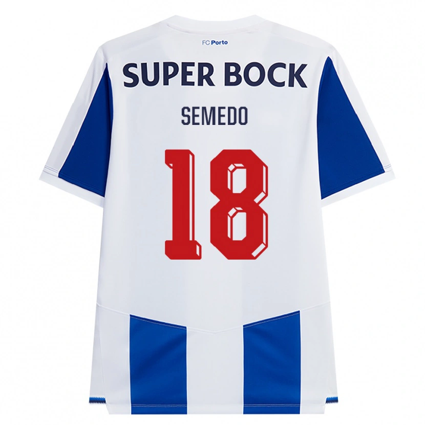 Danxen Homem Camisola Adriana Semedo #18 Azul Branco Vermelho Principal 2026/27 Camisa