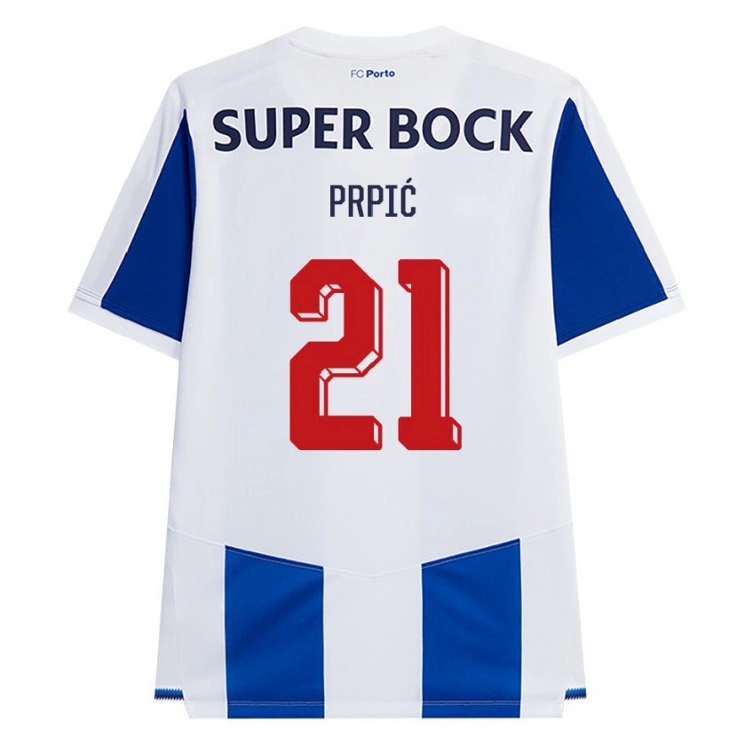 Danxen Homem Camisola Dominik Prpić #21 Azul Branco Vermelho Principal 2026/27 Camisa