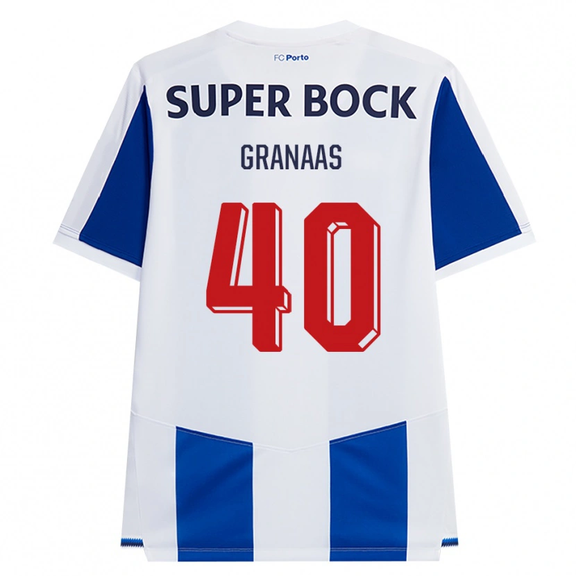 Danxen Homem Camisola Eirik Granaas #40 Azul Branco Vermelho Principal 2026/27 Camisa