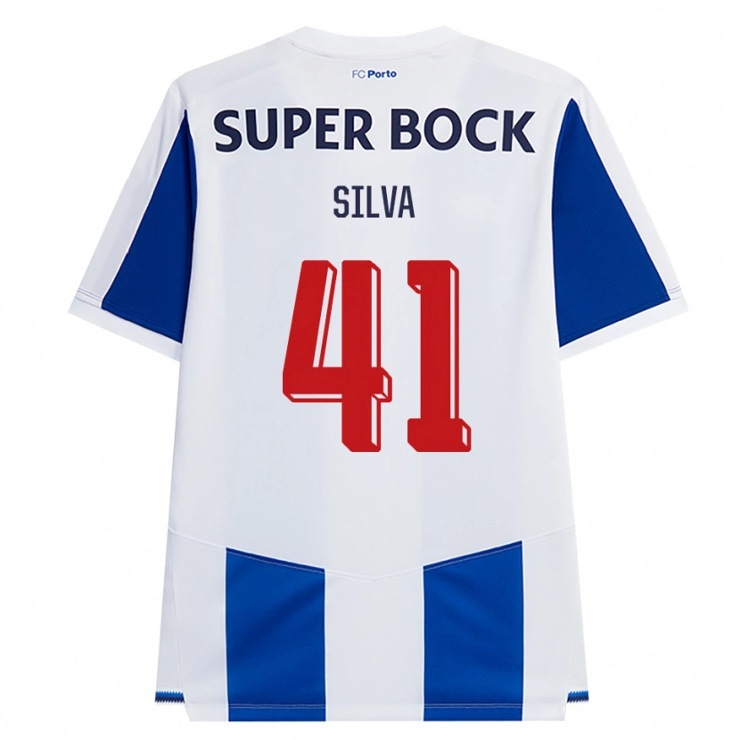 Danxen Homem Camisola Gonçalo Silva #41 Azul Branco Vermelho Principal 2026/27 Camisa