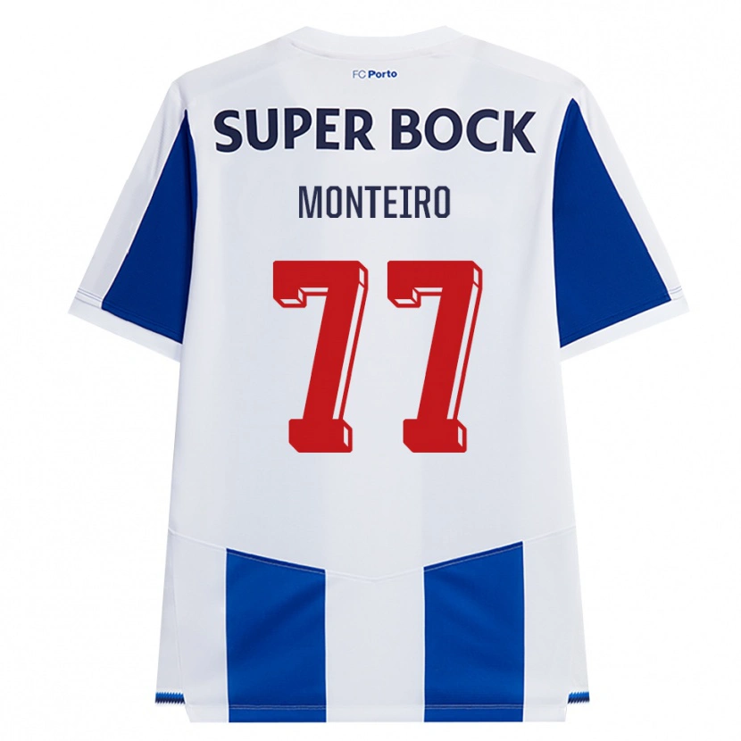 Danxen Homem Camisola Rui Monteiro #77 Azul Branco Vermelho Principal 2026/27 Camisa