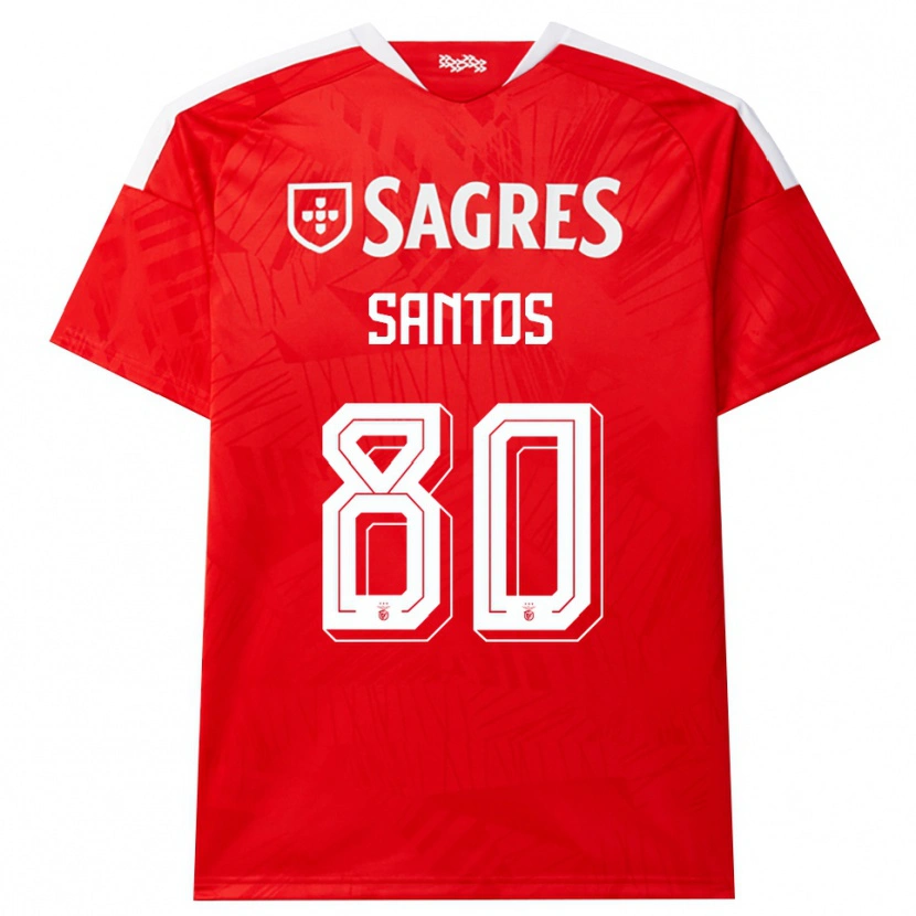 Danxen Homem Camisola Pedro Santos #80 Vermelho Branco Amarelo Principal 2026/27 Camisa