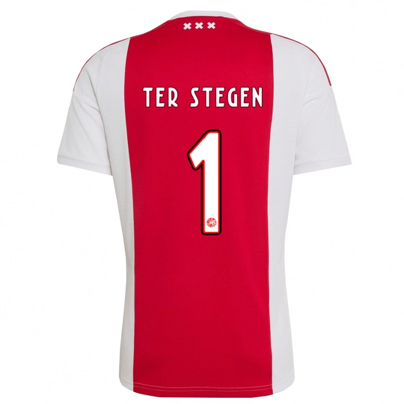 Danxen Homem Camisola Marc-André Ter Stegen #1 Vermelho Branco Amarelo Principal 2026/27 Camisa