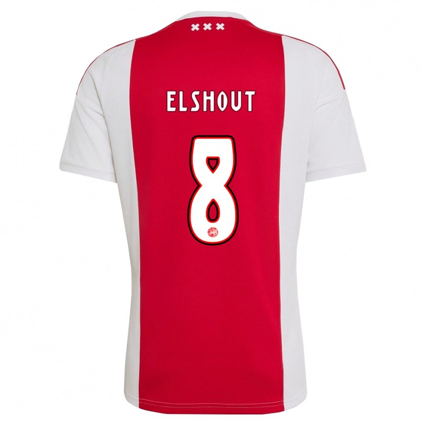 Danxen Homem Camisola Daan Elshout #8 Vermelho Branco Amarelo Principal 2026/27 Camisa