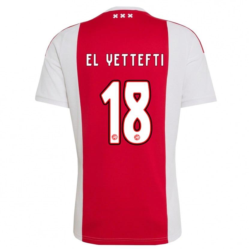 Danxen Homem Camisola Adil Amghar El Yettefti #18 Vermelho Branco Amarelo Principal 2026/27 Camisa