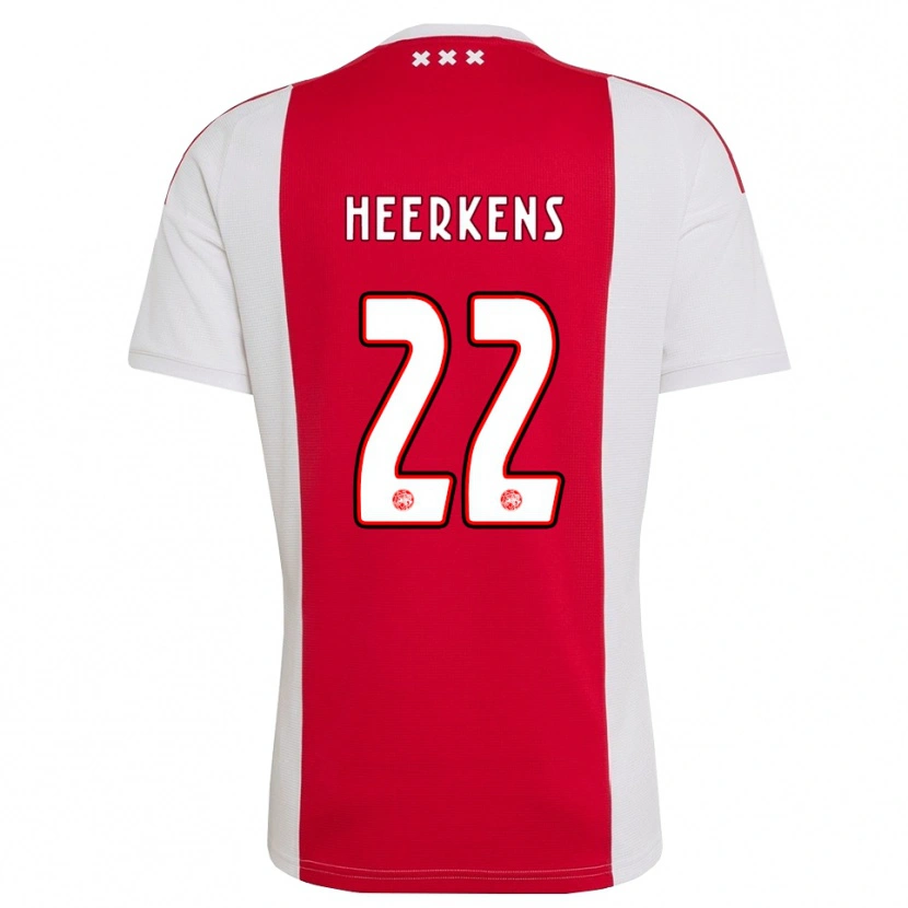 Danxen Homem Camisola Joeri Heerkens #22 Vermelho Branco Amarelo Principal 2026/27 Camisa