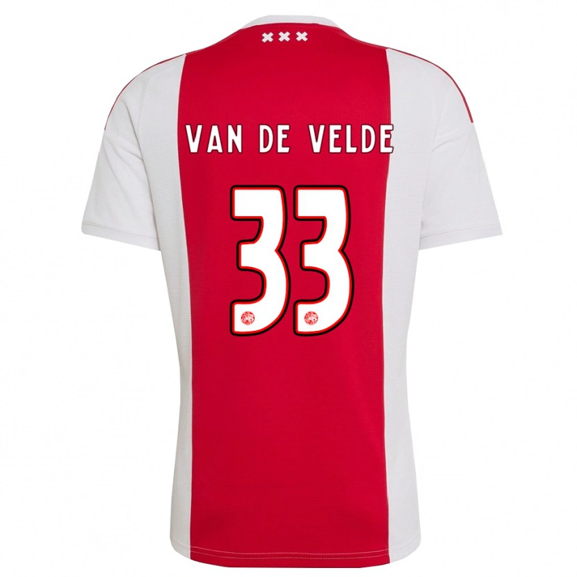 Danxen Homem Camisola Jonna Van De Velde #33 Vermelho Branco Amarelo Principal 2026/27 Camisa