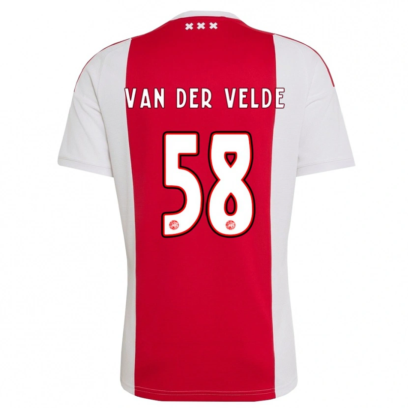 Danxen Homem Camisola Valentijn Van Der Velde #58 Vermelho Branco Amarelo Principal 2026/27 Camisa