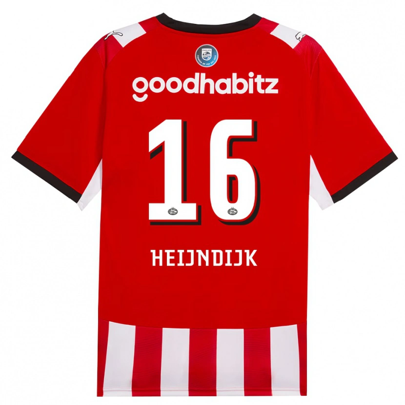 Danxen Homem Camisola Bram Heijndijk #16 Vermelho Branco Preto Principal 2026/27 Camisa