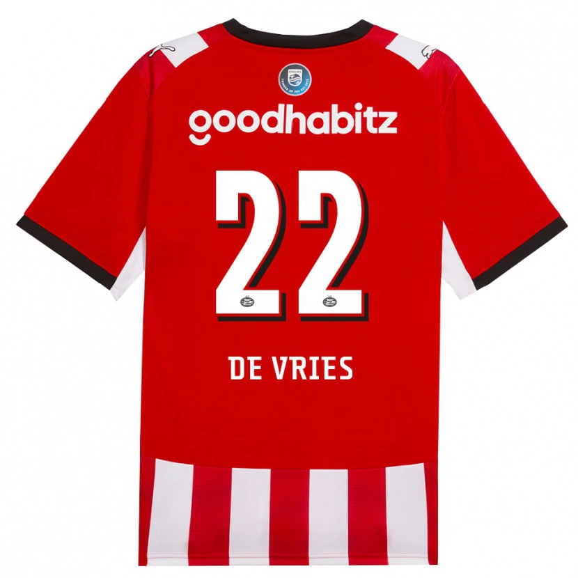 Danxen Homem Camisola Lyam De Vries #22 Vermelho Branco Preto Principal 2026/27 Camisa