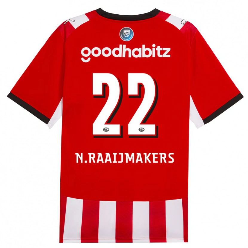 Danxen Homem Camisola Niels Raaijmakers #22 Vermelho Branco Preto Principal 2026/27 Camisa