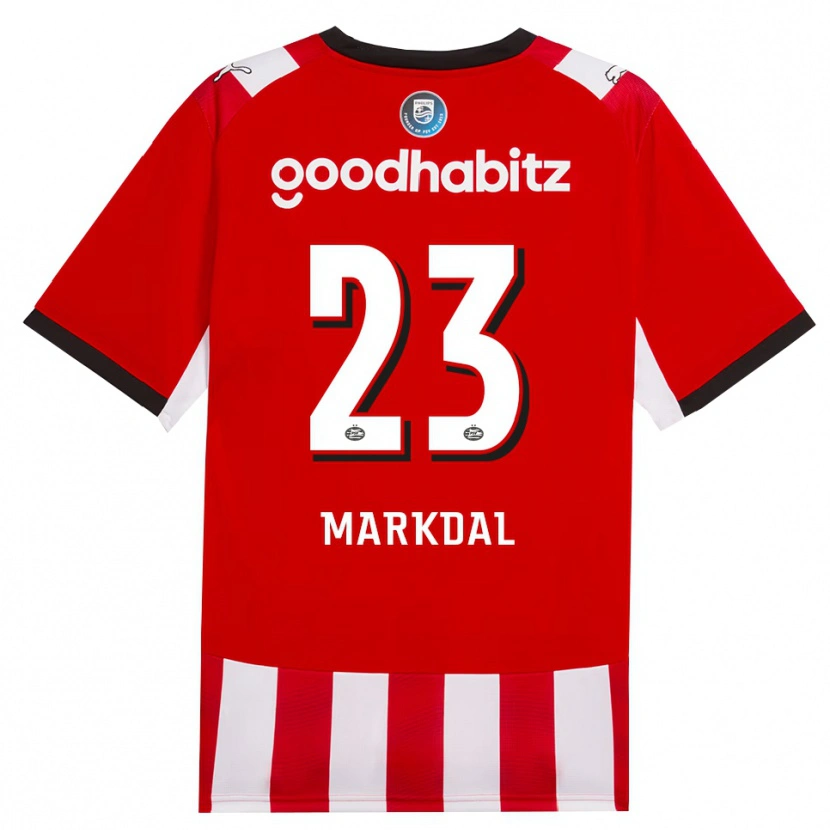 Danxen Homem Camisola Mikkel Markdal #23 Vermelho Branco Preto Principal 2026/27 Camisa