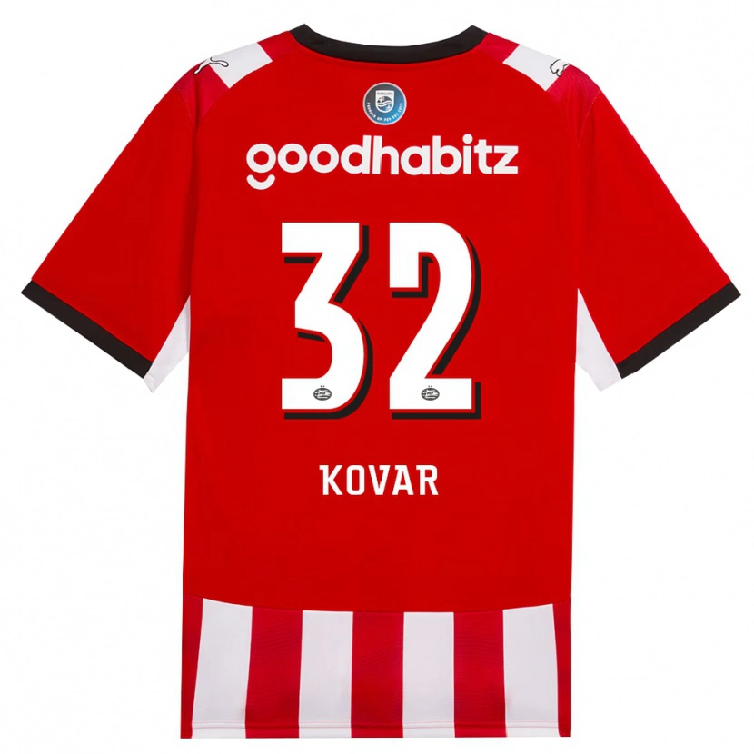 Danxen Homem Camisola Matej Kovar #32 Vermelho Branco Preto Principal 2026/27 Camisa