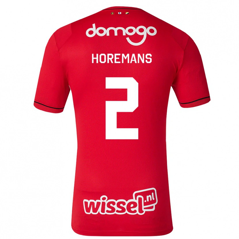 Danxen Homem Camisola Siebe Horemans #2 Vermelho Branco Preto Principal 2026/27 Camisa